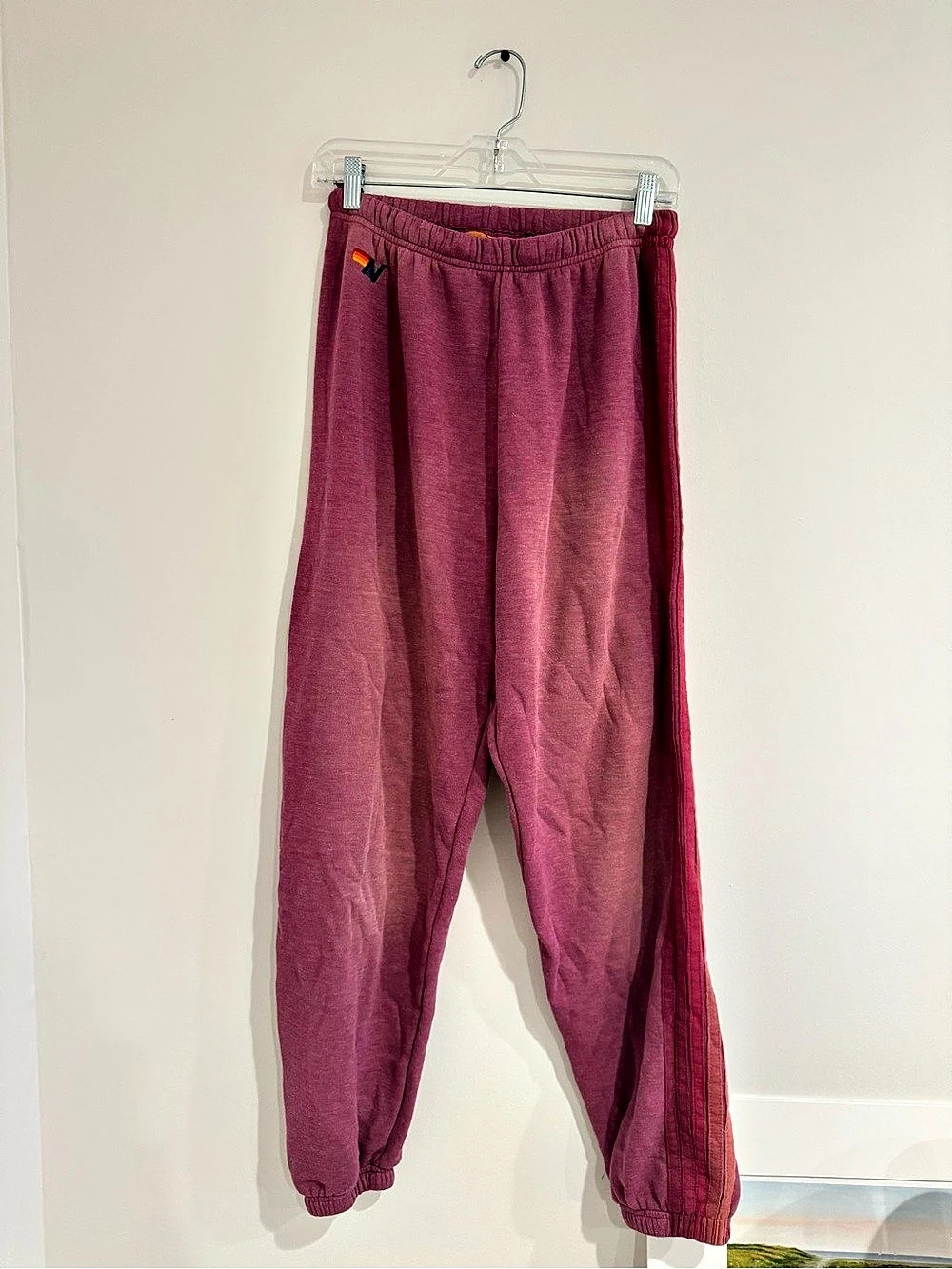 Aviator Nation 5 Stripe Sweatpants Purple Large